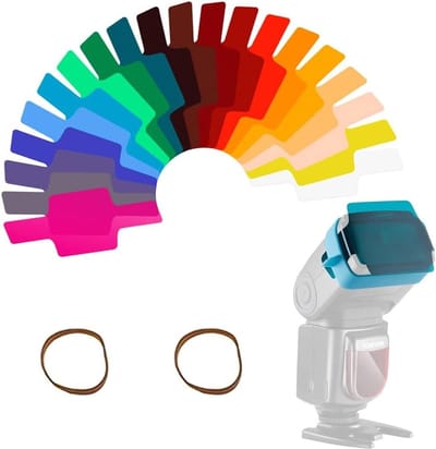 Kleurcorrectiefilterset voor cameraflitsers - 20 transparante filters voor optimale belichting en balans