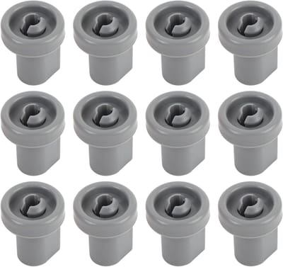 Vaatwasser Wieltjes - Rek Onderdelen - Soepel Schuiven - Sterk PP Materiaal - 12 Delige Set - Wit