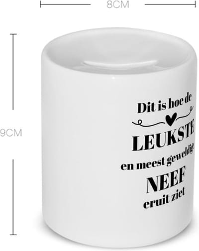 Akyol - dit is hoe de leukste en meest geweldige neef eruit ziet Spaarpot - Neef - meest leukste neef - verjaardag - cadeautje voor neef - neef artikelen - kado - geschenk - 350 ML inhoud