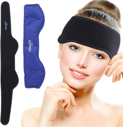 NEWGO Migraine Relief Ice Pack voor hoofd, warm koud kompres gel ijs pack voor hoofdpijn, chronische migraine, chemo, spanning, sinuspijn, stressverlichting, menopauze