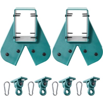 Supports pour portique, Ensemble de quincaillerie robuste en A, avec 2 supports de balançoire en A et 4 crochets, Solide pour le montage d'équipement de aire de jeux, jardin, parc
