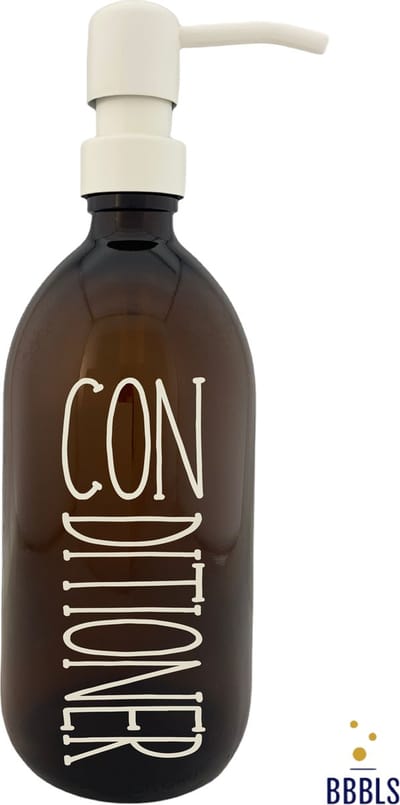 BBBLS® Design Dispenser "Shampoo" | Transparant Kunststof | 500ml | RVS / Metaal Pomp Zwart | Zeeppomp | Zeepdispenser | Zeephouder