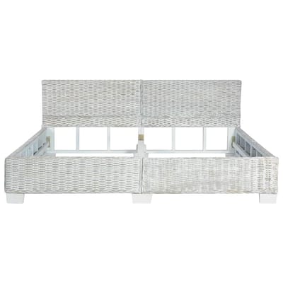 vidaXL - Bedframe - natuurlijk - rattan - grijs - 180x200 - cm
