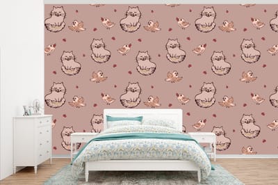 Behang - Fotobehang Dieren - Kinderen - Patronen - Breedte 345 cm x hoogte 220 cm