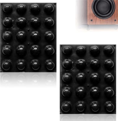Luidsprekervoeten - Rubberen voetjes - Apparaten stabiliseren - Zelfklevende montage - 19 x 10 mm - Zwart