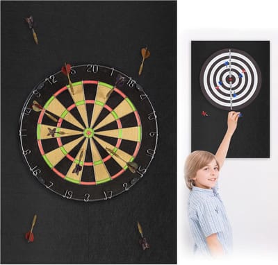 Dartbord muurbescherming - Dart surround - Muur beschermen - Zelfklevend klittenband - 600 x 900 mm - Zwart