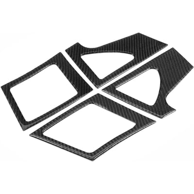 4 Stuks Dashboard Luchtrooster Afdekking Uitlaat Carbon Fiber Sierlijst Links Rechts Geschikt voor Mitsubishi Lancer 2008‑2016 black