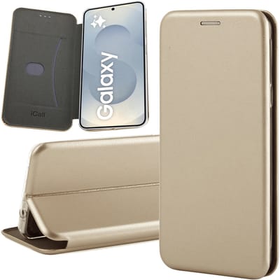 Hoesje geschikt voor Samsung Galaxy S25 - Wallet Book Case Goud