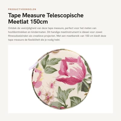Dailygoods- Meetlint 150 cm - Omtrekmeter - Nauwkeurig - Lichtgewicht - Intrekbaar - Praktisch hulpmiddel - Meetlint Voor Lichaamsmetingen