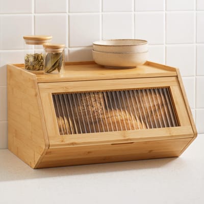Broodtrommel van Hout – Grote Brooddoos 40×33 cm met Extra Opbergruimte – Ruimtebesparende Houten Broodtrommel voor Langere Versheid – Modern Ontwerp voor de Keuken