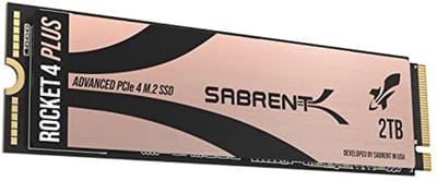 Sabrent 2TB Rocket 4 PLUS NVMe 4.0 Gen4 PCIe M.2 Intern SSD Extreme Performance Solid State Drive R/W 7100/6600MB/s (senaste versionen) (SB-RKT4P-2TB)