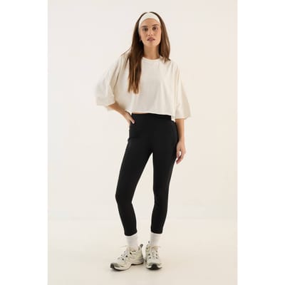 Dames DSGN Studio Sport Hoge Taille Zak Detail Sportlegging | Zwart | Maat: XS
