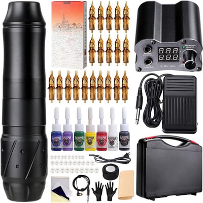 CRLYN® Hoge Kwaliteit Tattoo Machine met Accessoires - Tattoo Machines Draadloos - Tattoo Set