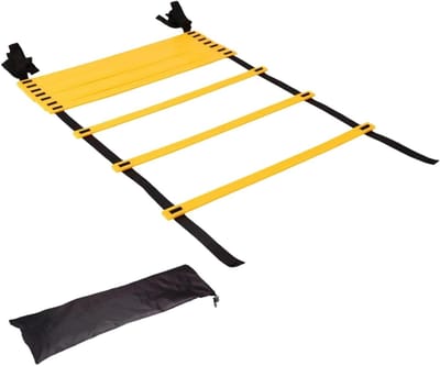 Voetbal Ladder - Agility Ladder - Voetwerk Training - Klaar voor Gebruik - 500 x 40 cm - Zwart