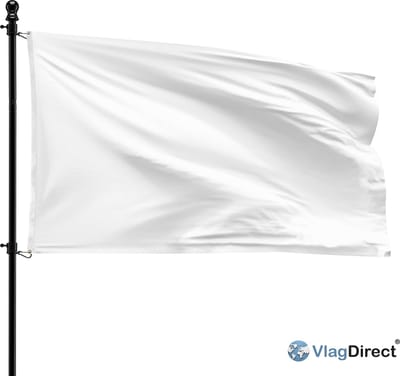 VlagDirect - Witte vlag - Overgave vlag - Vrede vlag - Wapenstilstand vlag - 90 x 150 cm.