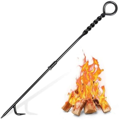 Vuurpoker voor Vuurplaats - 26 inch Massief Staal, Roestbestendig, Draagbare Accessoires voor Open Haard