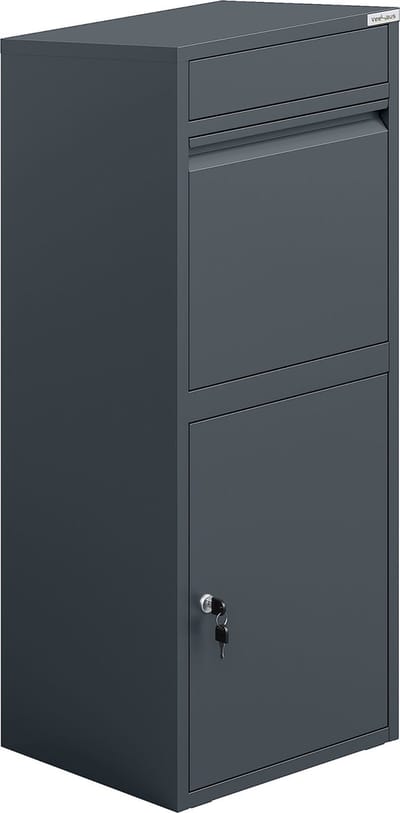 VEEHAUS Rodrygo Pakketbrievenbus XXL Gegalvaniseerd Staal, Wandmontage, Afsluitbaar, 109 cm Hoog, Tikelia