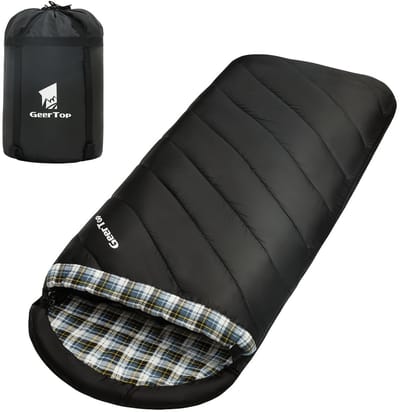 Kampeer slaapzak - Outdoor deken - Kamperen en wandelen - Extra brede pasvorm - 220 x 100 cm - Zwart