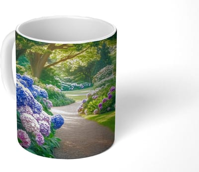 Mok - Koffiemok - Hortensia- Park - Pad - Mokken - 350 ML - Beker - Koffiemokken - Theemok
