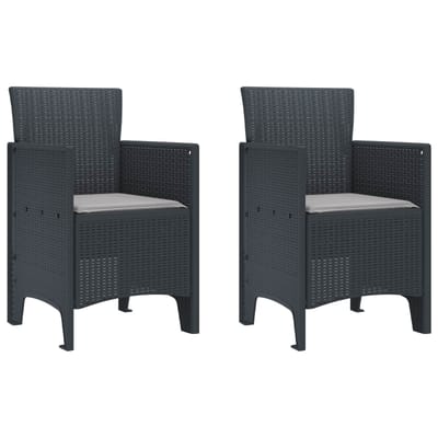 vidaXL Tuinstoel 2 pcs Antraciet 53 x 49 x 85 cm Polypropyleen