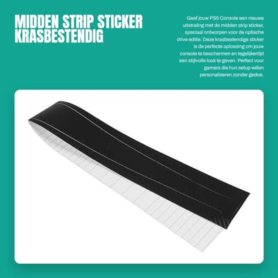 Dailygoods- Midden Strip Sticker Krasbestendig - PS5 Console - Optische Drive Editie - Eenvoudig te Installeren - Carbon Zwart - Integrale Bescherming - Console Skin