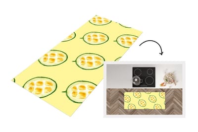 Keukenloper - Loper keuken - Fruit - Citrus - Patronen - Geel - 120x50 cm - Keukenloper vinyl