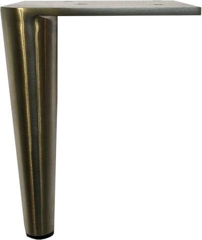 FLE - Stalen meubelpoot rvs look conisch 2,8 bij 2,8 cm en hoogte 12,5 cm