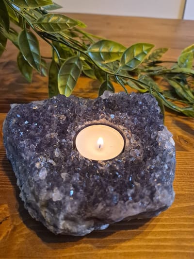 Amethist Theelichthouder / Waxinelichthouder / Kandelaar (nr.648)