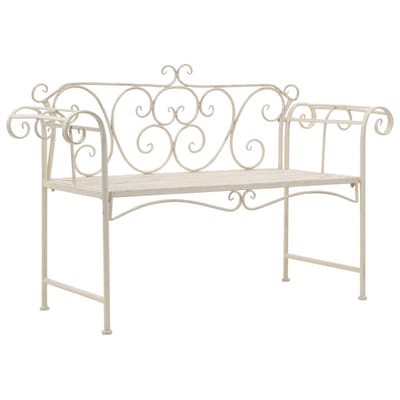 vidaXL - Tuinbank - 132 - cm - metaal - antiekwit