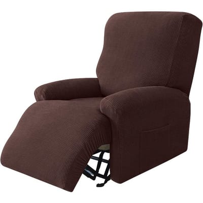 1-zits Relaxfauteuilhoes Voor Woonkamer Relax Fauteuil Hoes Stretch Lazy Elastisch Jacquard Bank Stoelhoes 1 Seater(4pcs) black