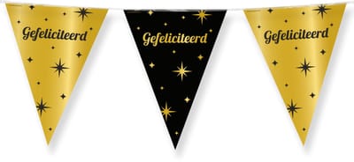 Classy Party flags foil - Gefeliciteerd