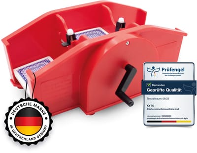 Kyto handmatige kaartenschudmachine rood incl. 1x speelkaarten - Kaartenschudder