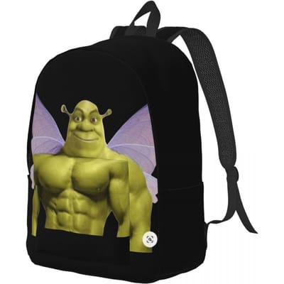 Grappige Shrek Meme Rugzak voor Mannen Vrouwen Cool Middelbare School Werk Dagrugzak Shrek Vlinder Laptop Computer Schoudertas Buiten Small 40x30x14cm black