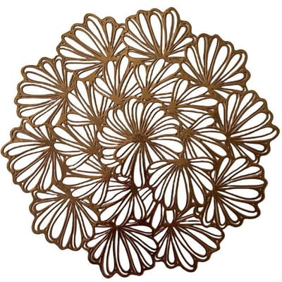 PVC Hete Gouden Hittebestendige Tafelmatten, Kommatten, Europese Eenvoudige Eettafel Hitte-isolatiematten, High-end Westerse Eetmat 1PC brown