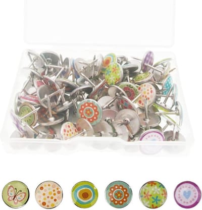 Decoratieve punaises - creatieve mode - steeknaalden - metalen push pinnen voor DIY bulletin board - wereldkaart - landkaarten - kurkbord - stofmarkering - 90 stuks