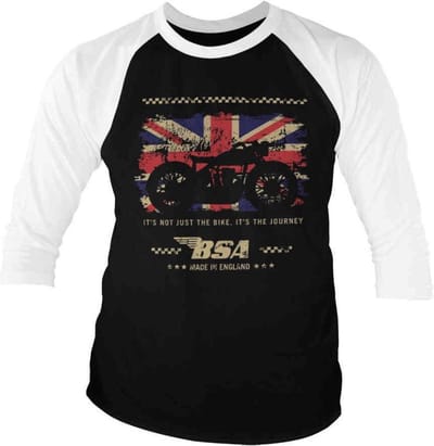 BSA Raglan top -S- Motor Cycles - The Journey Zwart/Wit