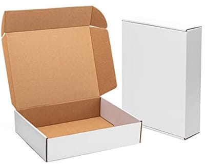 Verzenddozen 33 x 25,4 x 7,6 cm - 20 Stuks Witte Kartonnen Dozen voor Kleine Bedrijven