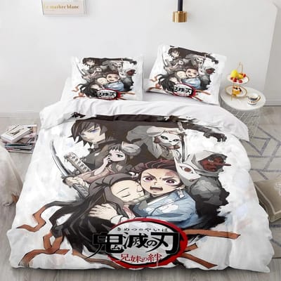 Demon Slayer Beddengoed Set Eenpersoons Twin Volledig Queen King Size Anime Kawaii Bedset Aldult Kind Slaapkamer Dekbedovertrek Sets 3D 70x133cm 2pcs