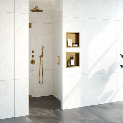 Brauer Void nisdeur helder glas 70x200 omkeerbaar incl. glascoating PVD goud geborsteld