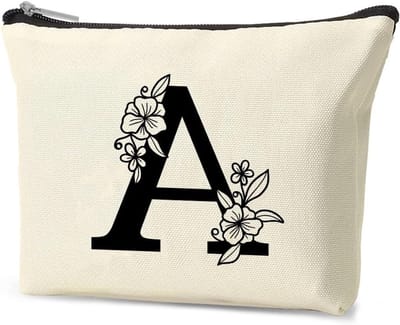 Persoonlijke A-Z Bloem Letter Make-up Tas voor Vrouwen, Meisjes en Moeders - Ideaal Cadeau voor Bruidsmeisjes en Reizen met Make-up Accessoires