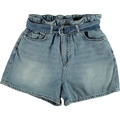 AllSaints Palmer Paperbag Shor Mid Indigo Blue Maat: W28 | Korte Broeken Outlet | Dames | Blauw