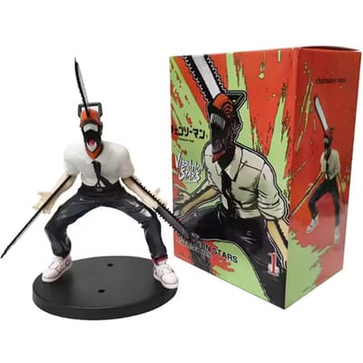 2 Types 18cm Chainsaw Man Figurine Anime Power Denji Figurine d'Action PVC Chainsaw Man Figurine PVC Modèle de Collection pour Adultes Poupée Jouets