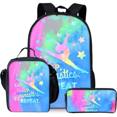 Yoga Dans Print Drie Delige Rugzakken Set voor Jongens en Meisjes Beste Cadeaus 2D Platte Cartoon Schooltas voor Kinderen