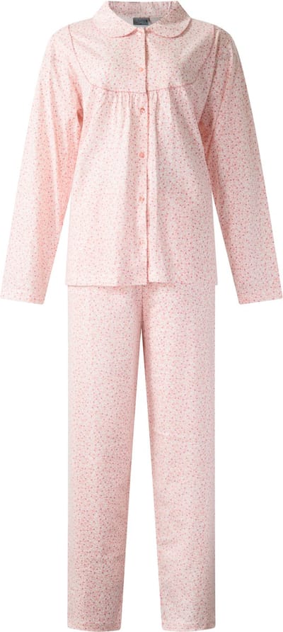 Lunatex - klassieke dames pyjama 124277 - 100% katoen - roze - maat M