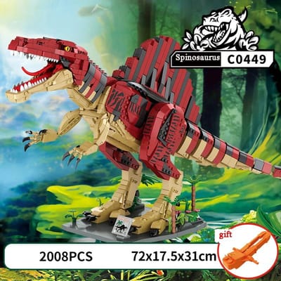 MOC Jurassic Serie Spinosaurus Tyrannosaurus Rex Bouwstenen Set Dinosaurier Velociraptor Idee Speelgoed Ideaal Voor Kinderen Verjaardag Paper Instruction