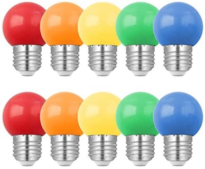 Gekleurde LED Lampen E27 Set van 10 | Energiezuinige 1W Vervanging voor 10W Gloeilampen | Perfect voor Feesten en Decoratie