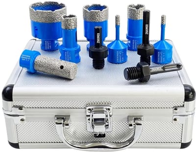 Set van 7 Diamant Boren Voor Tegels, Graniet en Marmer met Adapters