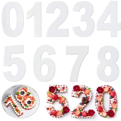 Dailygoods- Caketin 10 Inch - Bakvorm 0-8 Cijfers - Taartvorm voor Verjaardagen - Voedselveilig Acryl - Eenvoudig te Reinigen - Gezond en Niet Giftig