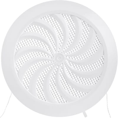 Afsluitbaar Ventilatierooster Rond 125mm Wit Kunststof met Insectenwering