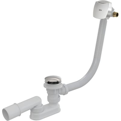 Alcadrain Afvoergarnituren - Badafvoer- en overloopset met vulling, lengte 800 mm, Click-Clack, chroom A508CKM-80